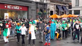 St Patrick's day celebrations trafalger Square London England