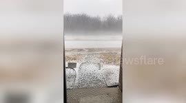 Hailstones the size of marbles as storm hits Texas city