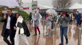 Cheltenham Ladies Day: women wrap shoewear in protective gear 2