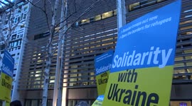 Open the Borders rally demands to stop the imperialist invasion of Ukraine by Russia and to seize the property of Ukrainian oligarchs