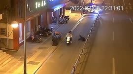 Motorbike drags police officer along road as rider tries to escape being caught