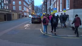Open the Borders protesters chant 'Refugees have the rights' on the way to the Houses of Parliament - London