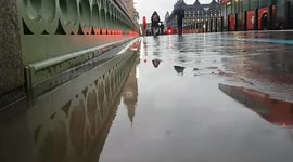 Orange pavements in London as Saharan dust blows through the UK