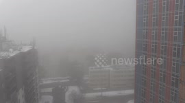 Waterloo, Canada enveloped by zero-visibility fog