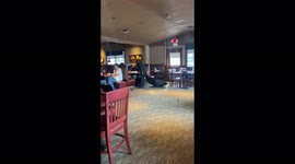 'Woman makes a scene in restaurant after catching her partner cheating with another woman '