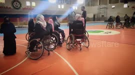 Basketball match for girls with disabilities Club in Gaza City