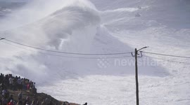MASSIVE WAVE XXL IN NAZARE DURING BIG SURF