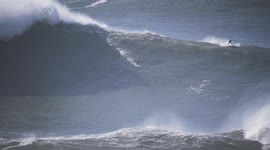 Surfers charge monster waves during recent MASSIVE swell in Nazare