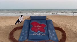 Sand Artist created a art about The Kashmir files