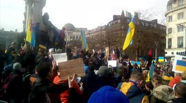 Stand With Ukraine Protest, Manchester, UK, 26th February, 2022.