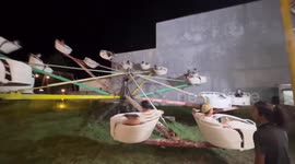Carnival-goer spins in endless circles on faulty fairground ride