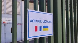 Ukrainian refugees are welcome at the new dedicated shelter of Paris, the Parc des Expositions of Porte de Versailles. 18 march 2022