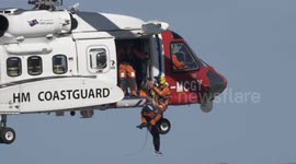 Man swept towards cliffs in Cornwall rescued by coastguard helicopter
