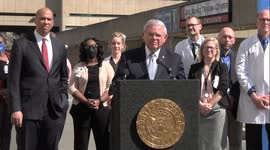 Sens. Booker and Menendez deliver remarks about Ukraine in New Jersey