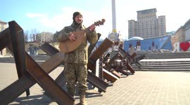 Professional folk musician serenades Ukrainian forces in Kyiv ahead of possible Russian advance