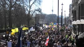 Thousands march through central London on day of worldwide freedom rallies