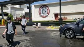 Rosemead High School Raise money to have a prom this year by washing cars