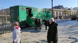 Poneys arrive in Paris to be ridden by children. Jardin du Luxembourg. 20 march 2022.