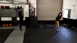 Gym junkie gran with a collection of over FORTY sets of workout gear for her energetic exercises