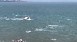 Brixham Trawler rough seas Devon Berry Head England United Kingdom