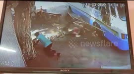 Pedestrians dive to avoid bus driven by 'drunk driver' in northern India