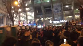 Real Madrid ultra fans fights outside the Santiago Bernabéu stadium in Madrid minutes before “El Clásico” against FC Barcelona