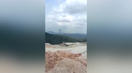 Plane carrying 132 crashes causing huge mountain fire in Guangxi, China
