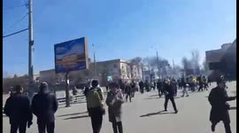 Officials say Russian forces violently disperse peaceful protest in Kherson