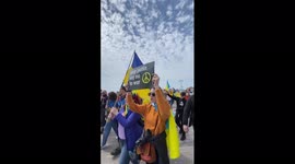 US: Russian-Speaking LGBTQ Group Hold Ukraine Solidarity Rally In Brooklyn