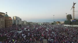 Beirut Garbage Protest Aerial Drone Footage August 29 2015 #طلعت ريحتكم