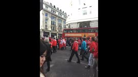 Swiss football fans on Oxford Circus