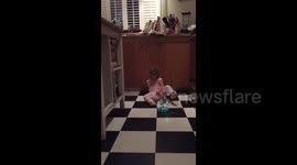 Flying drone fairy flight goes wrong and hits dad
