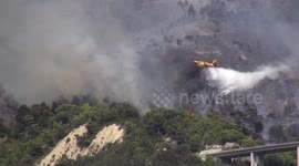 Firefighting aircraft tackle huge wildfire in France