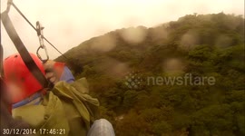 Exhilarating footage of 1,000 metre cable ride in Costa Rica