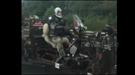 Scary biker on UK motorway