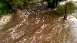 Heavy rain causes North Yorkshire river crossing to burst