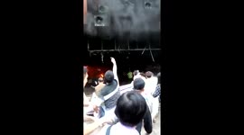 People rescue children from burning nursery