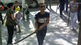 Men shockingly attack meat shop on opening day