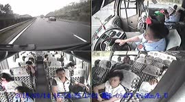 Car crashes into a coach on highway