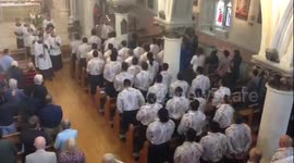 Samoan Rugby World Cup squad sing in Brighton church