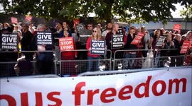 Anti-Dalai Lama protest at the O2
