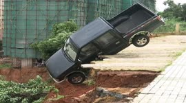 Car park collapses after heavy rain
