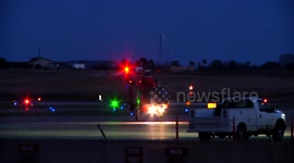 Coast Guard Helicopter Lands San Luis Obispo, CA SBP Airport