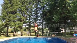 Backflip fail ends in painful-looking belly flop