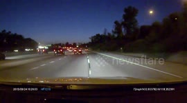 Idiot on a Raised BICYCLE on the Freeway Riding Against and In Between Traffic, Dashcam Footage