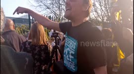 The wedding of Julian Assange and protest outside Belmarsh Prison