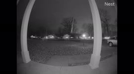 Lighting striking house caught on Nest doorbell camera during storm