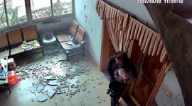 Ceiling collapses seconds after elderly man leaves room in China