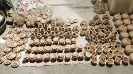 Colourful clay toys for sale on roadside shops in religious fair on Sheetala Saptami festival in Rajasthan