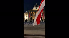 UK: Protesters Play Air Raid Sirens At Ukraine Protest In Trafalgar Square